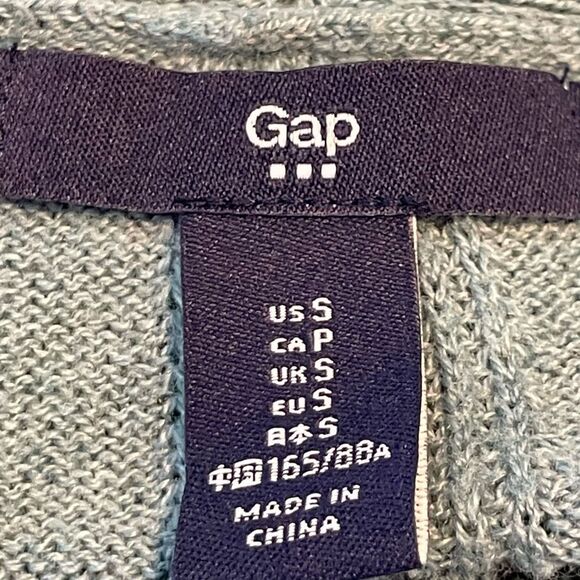 Gap Long Line Cardigan Sweater Heather Green Knit Open Sleeve Lightweight S - Picture 6 of 7
